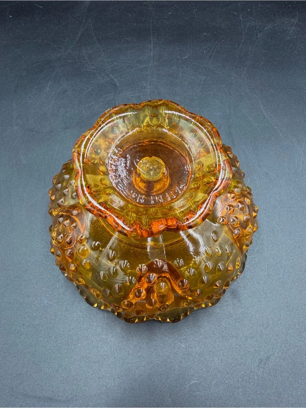 VTG Fenton Amber Glass Hobnail Bowl 5 Variations Candle Holder Taper / Pillar